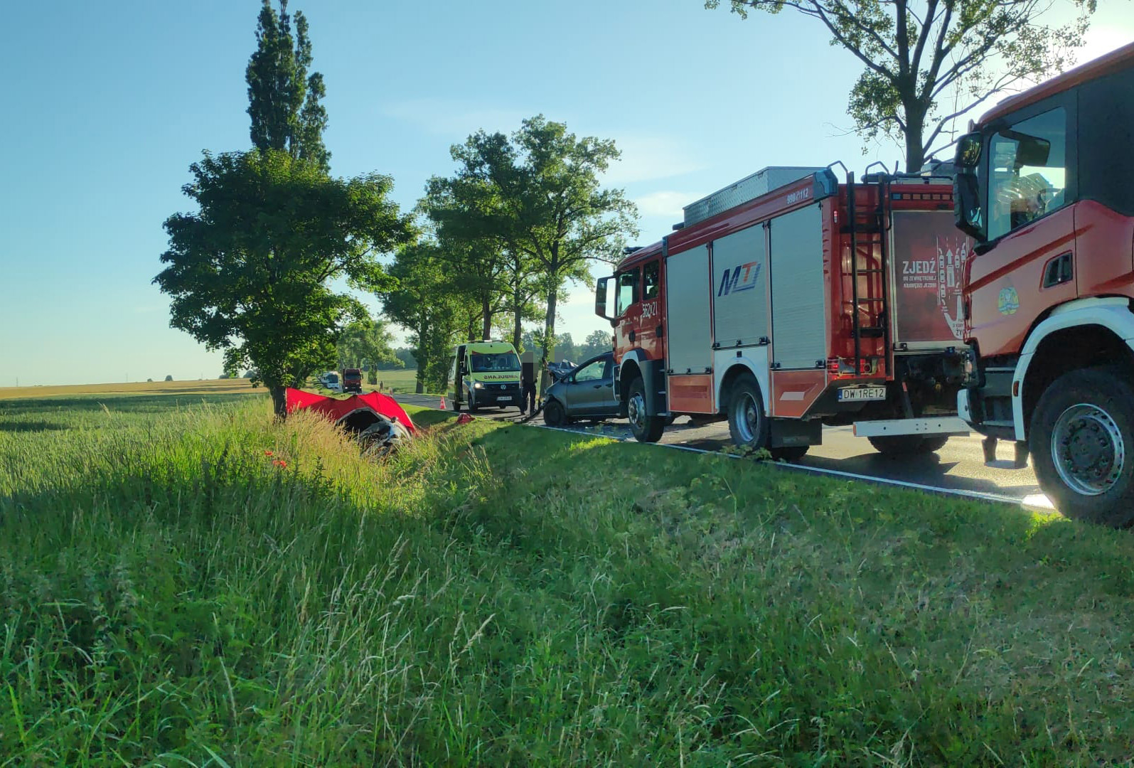 Tragiczny wypadek drogowy na trasie Świebodzice-Grochotów [FOTO] 